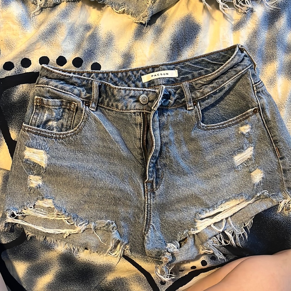 High waist festival jean shorts